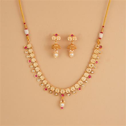 Antique Meenakari Necklace Set With Gold Plating