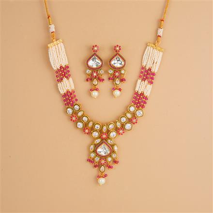 Antique Pearl Necklace Set With Gold Plating