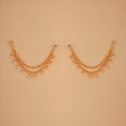 Antique Pearl Ear Chain With Gold Plating