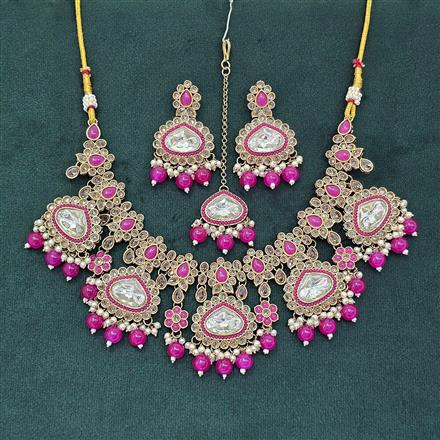 Antique Classic Necklace Set With Mehndi Plating