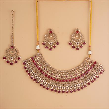 Antique Pearl Necklace Set With Mehndi Plating