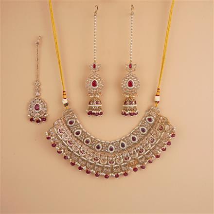 Antique Beads Necklace Set With Mehndi Plating