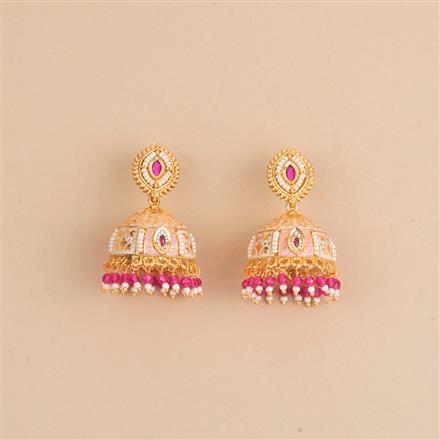 Antique Meenakari Jhumki With Gold Plating