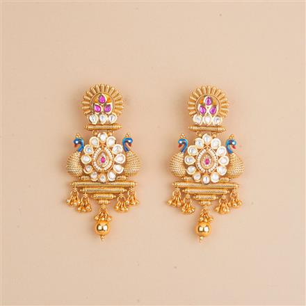 Antique Peacock Earring With Gold Plating
