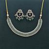 Antique Moti Necklace Set With Mehndi Plating