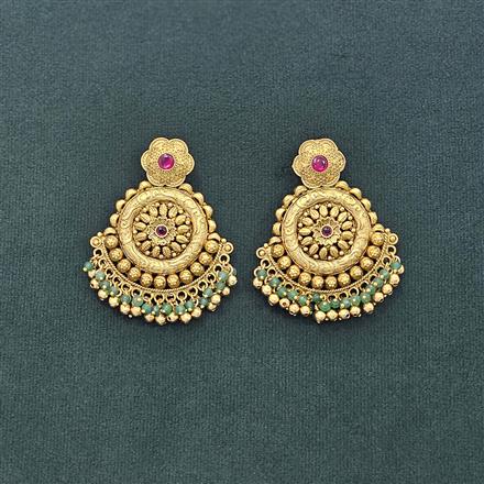 Antique Classic Earring With Matte Gold Plating