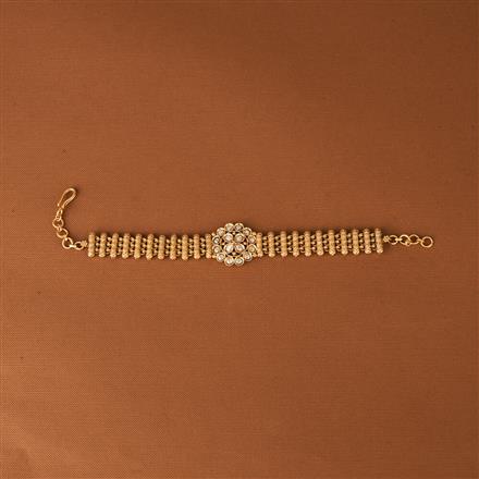 Antique Adjustable Bracelet With Matte Gold Plating