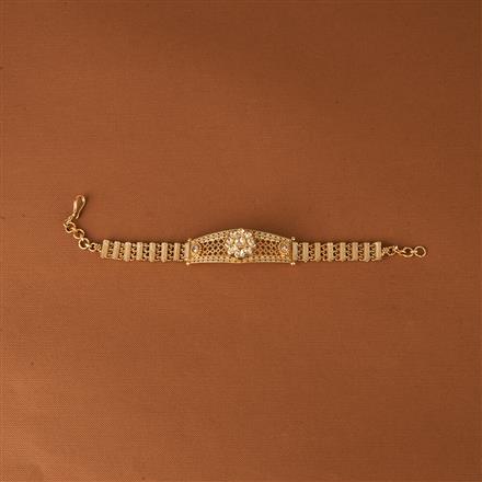 Antique Adjustable Bracelet With Matte Gold Plating