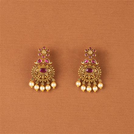 Antique Classic Earring With Matte Gold Plating