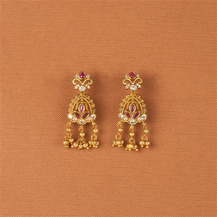 Antique Classic Earring With Matte Gold Plating