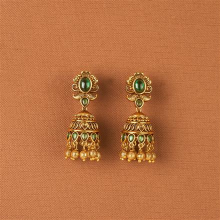 Antique Jhumki With Matte Gold Plating