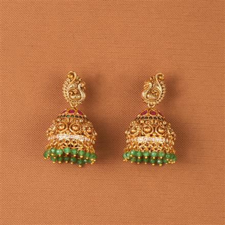 Antique Jhumki With Matte Gold Plating
