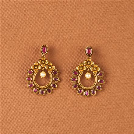 Antique Classic Earring With Matte Gold Plating