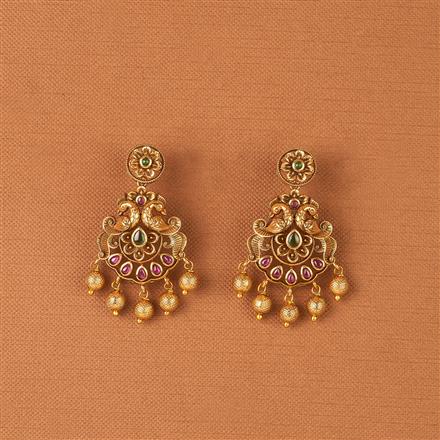Antique Classic Earring With Matte Gold Plating