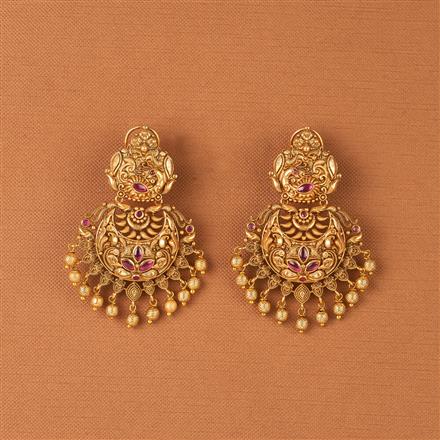 Antique Classic Earring With Matte Gold Plating