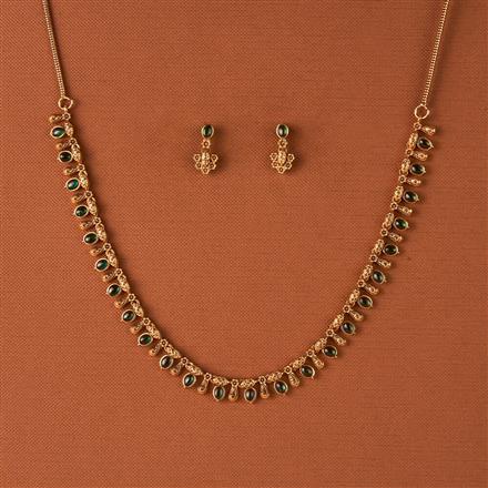 Antique South Indian Necklace Set With Matte Gold Plating