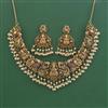 Antique South Indian Necklace With Matte Gold Plating