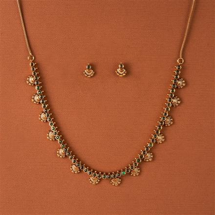Antique South Indian Necklace Set With Matte Gold Plating