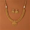 Antique South Indian Necklace Set With Matte Gold Plating