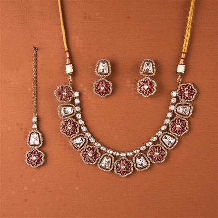 Antique Classic Necklace Set With Mehndi Plating