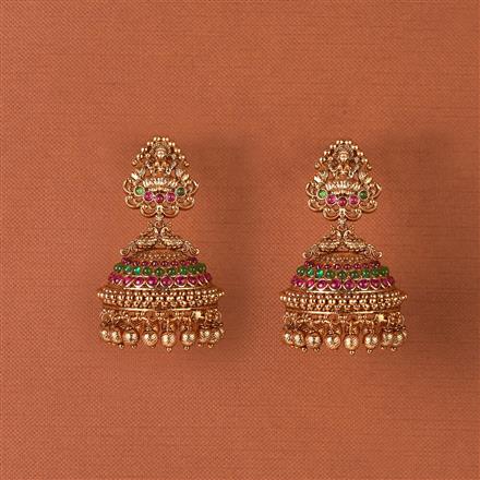 Antique South Indian Earring With Matte Gold Plating