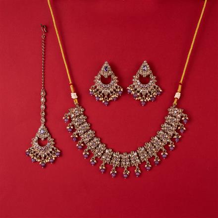 Antique Classic Necklace With Mehndi Plating