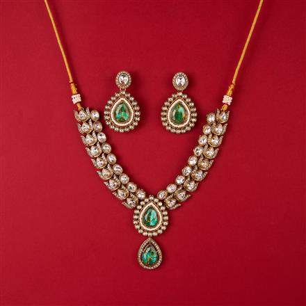 Antique Classic Necklace With Mehndi Plating