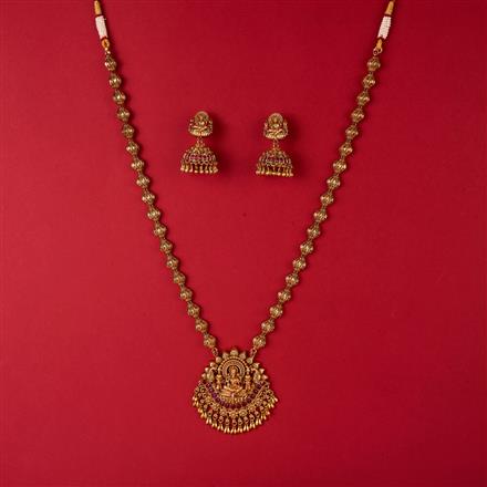 Antique Temple Necklace With Matte Gold Plating