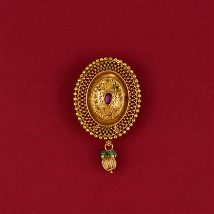 Antique Classic Brooch With Matte Gold Plating