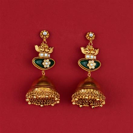 Antique Classic Jhumki With Matte Gold Plating