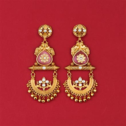 Antique Classic Earring With Matte Gold Plating