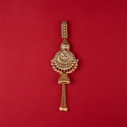 Antique Pearl Jhuda With Matte Gold Plating