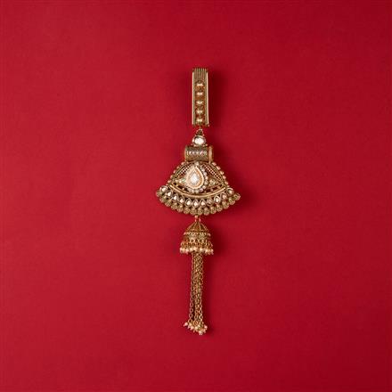 Antique Pearl Jhuda With Matte Gold Plating
