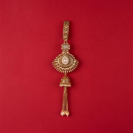 Antique Pearl Jhuda With Matte Gold Plating