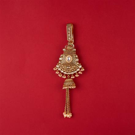 Antique Pearl Jhuda With Matte Gold Plating