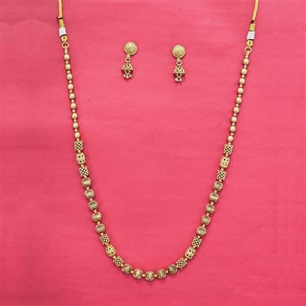 Antique Plain Gold Mala Necklace With Gold Plating