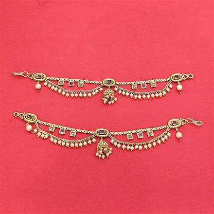 Antique Moti Ear Chain With Gold Plating