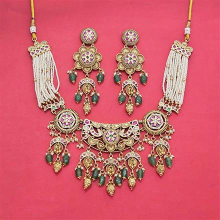 Antique Classic Necklace With Matte Gold Plating