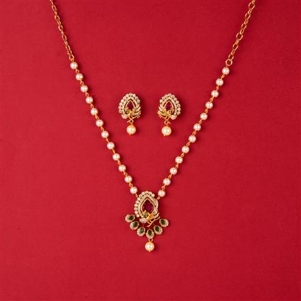 Antique Peacock Pendant Set With Gold Plating