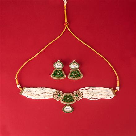 Antique Choker Necklace With Mehndi Plating