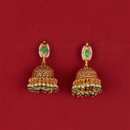 Antique Pearl Jhumki With Gold Plating