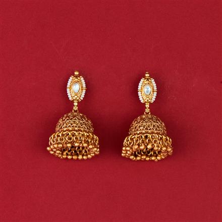 Antique Pearl Jhumki With Gold Plating