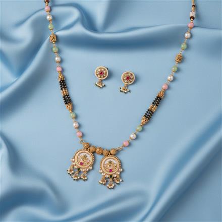 Antique Classic Mangalsutra With Matte Gold Plating