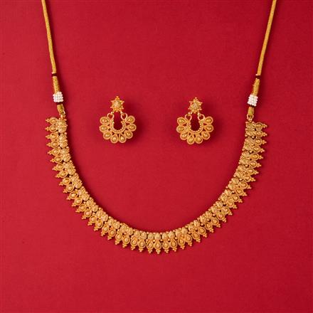 Antique Plain Gold Necklace With Gold Plating