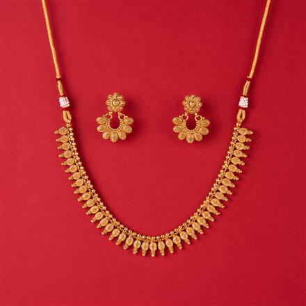 Antique Plain Gold Necklace With Gold Plating