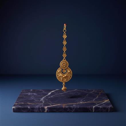 Antique Plain Matte Gold Tikka With Matte Gold Plating