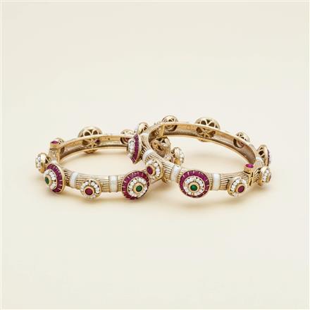 Antique Meenakari Bangles With Matte Gold Plating