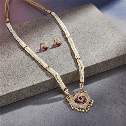 Antique Mala Pendant Set With Gold Plating