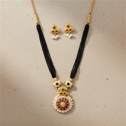 Antique Moti Mangalsutra With Gold Plating