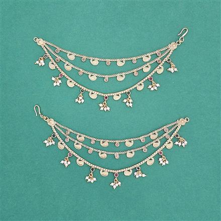 Antique Moti Ear Chain With Gold Plating